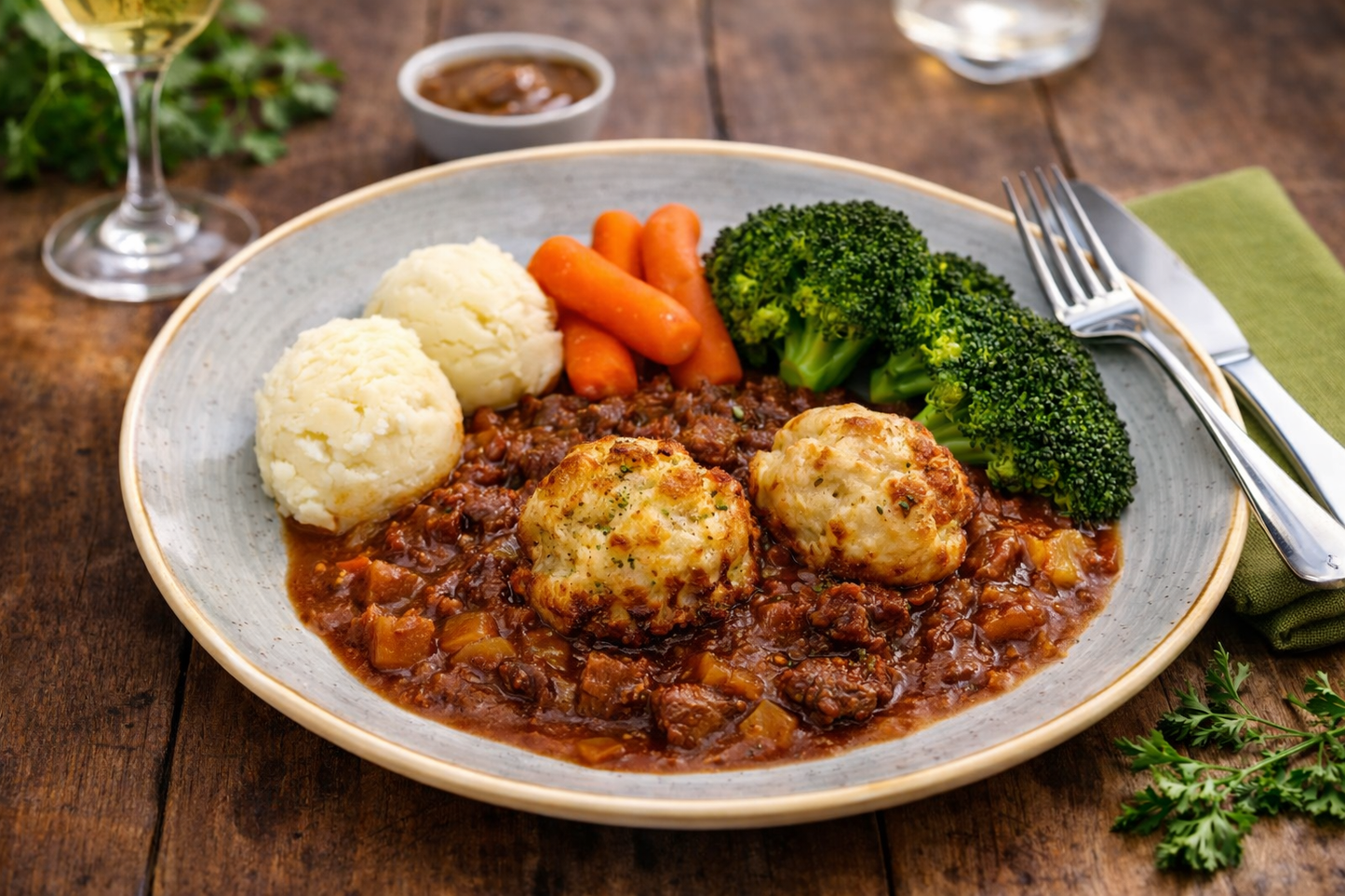 Beef Stew and Dumplings Serves 6 Portions