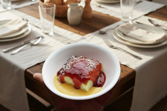 Jam Sponge and Custard