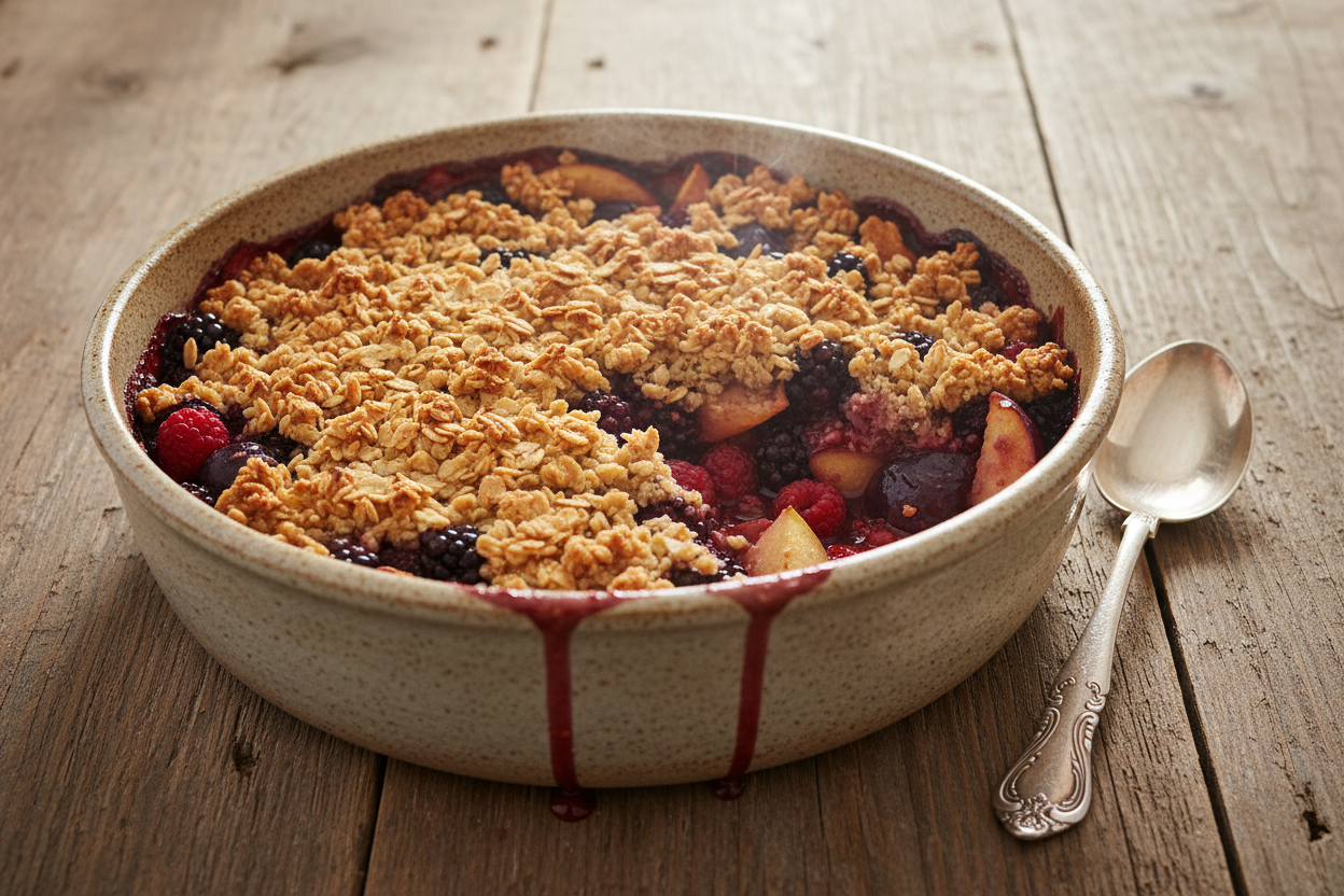 mixed fruit crumble