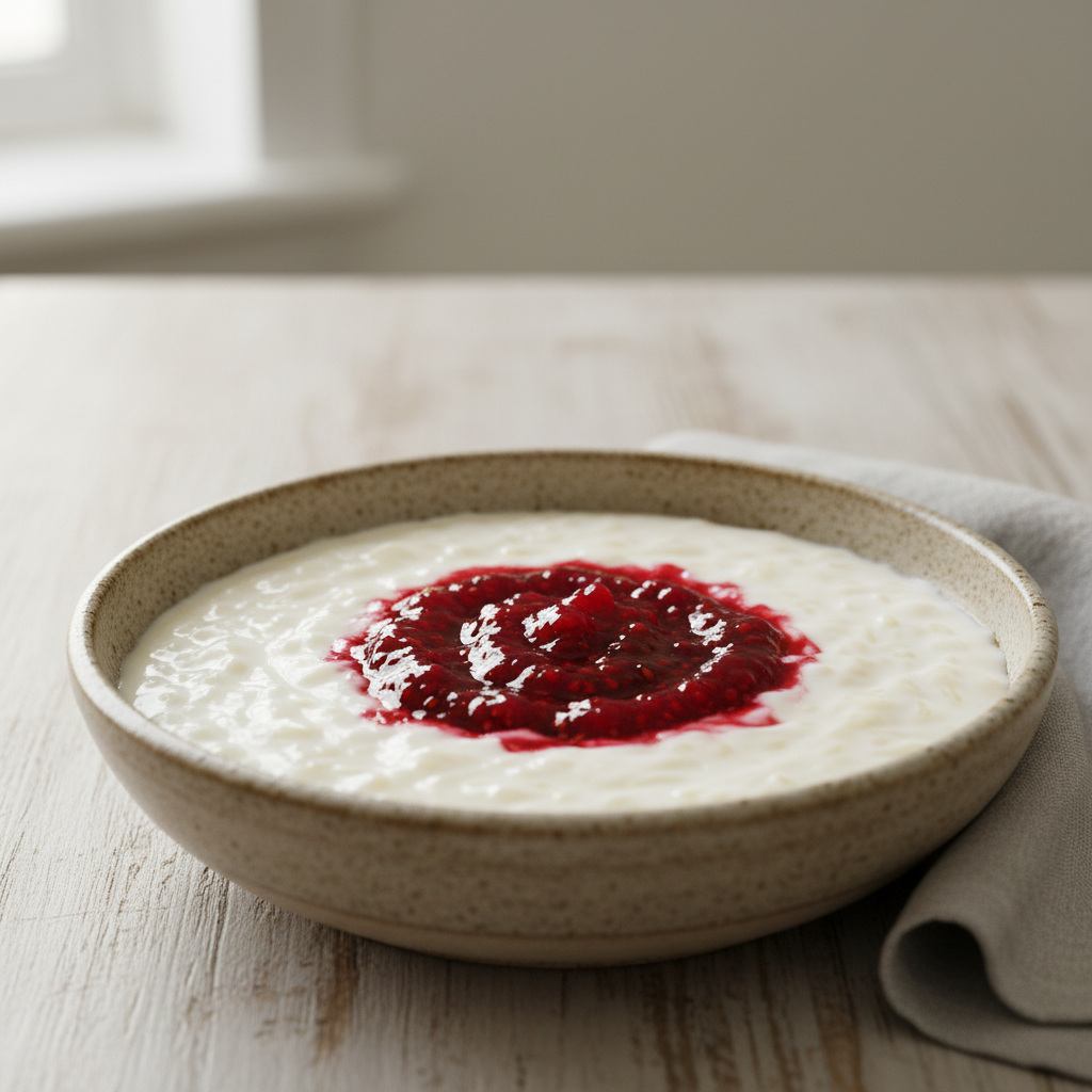 Rice Pudding with Jam